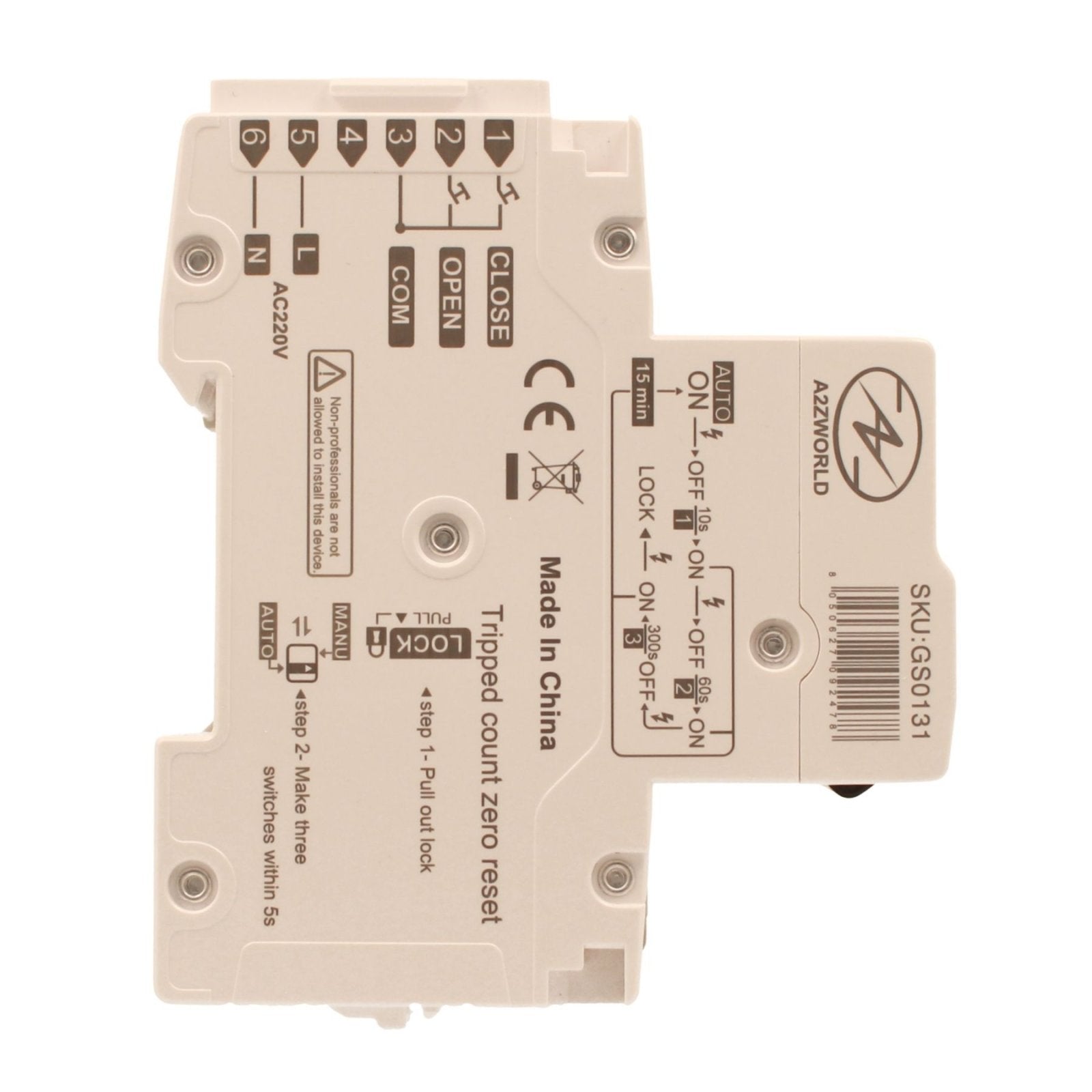 RCCB Interruttore Differenziale Riarmo Automatico Tipo F 1P+N 3M 6000A 300mA 16A AC 230V IP20 IEC61008-1 GYL9