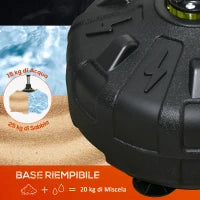 Punching Ball da Terra con Base Riempibile e Ventose, Altezza Regolabile da 147-165 cm, Nero