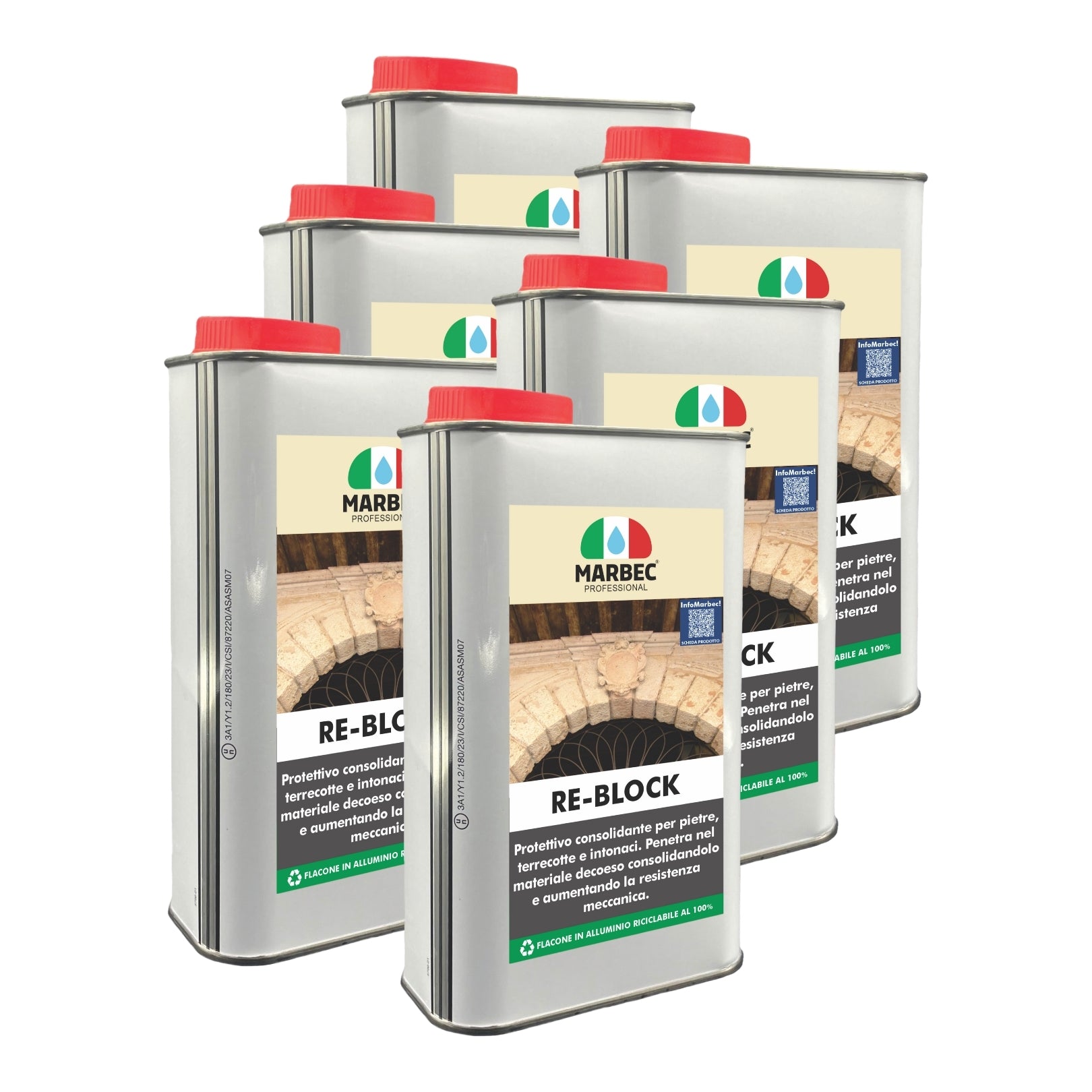 Consolidante per pietra RE-BLOCK   1LTx6Pz