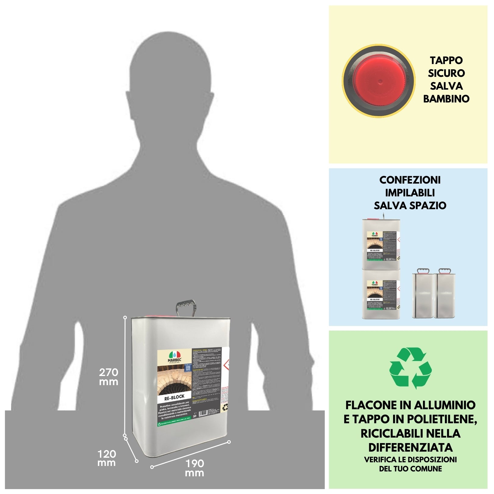 Consolidante per pietra RE-BLOCK   5LT