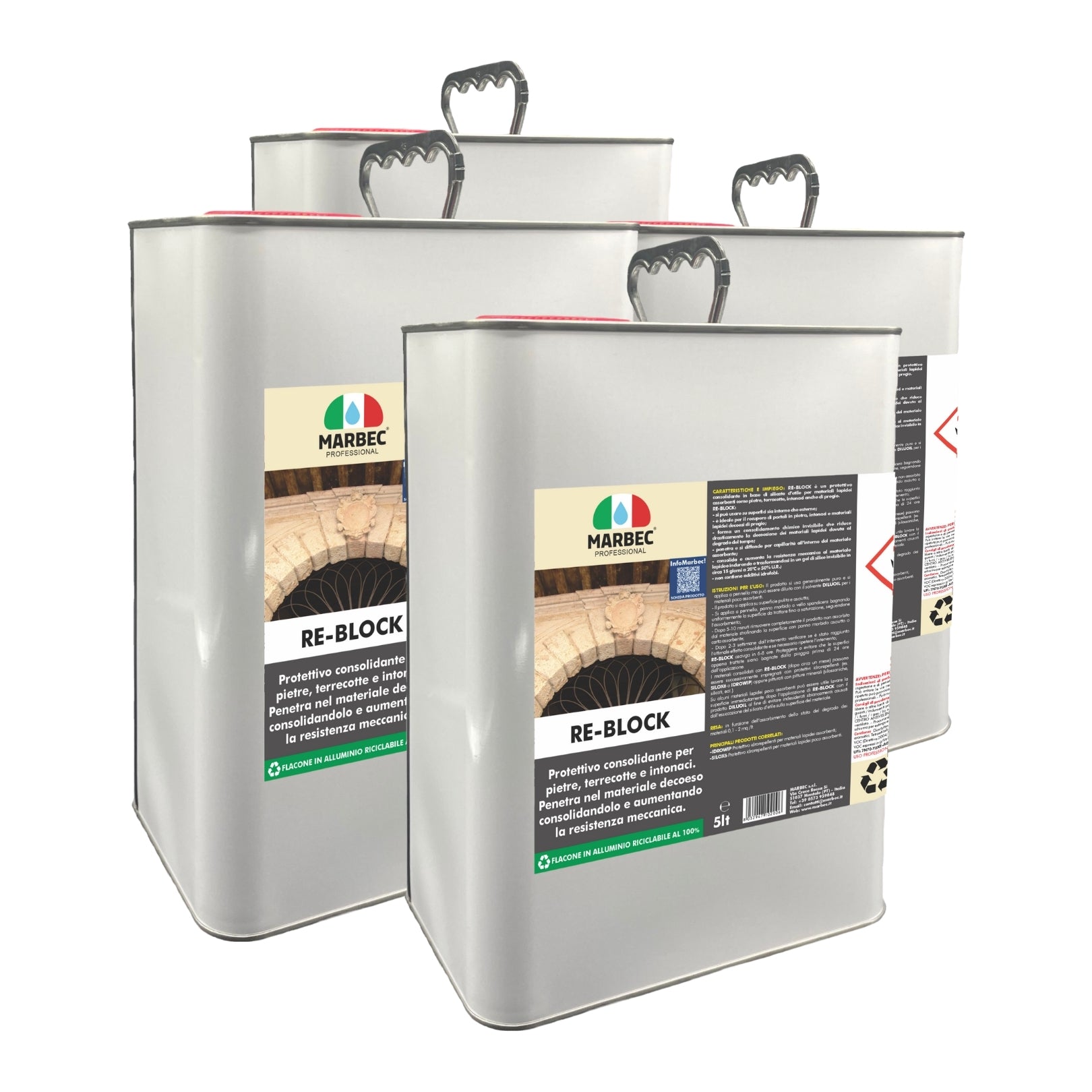 Consolidante per pietra RE-BLOCK   5LTx4Pz