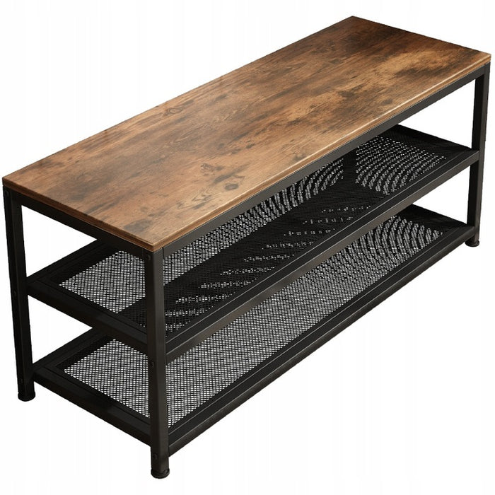 Scaffale armadio per scarpe con seduta grande legno retrò