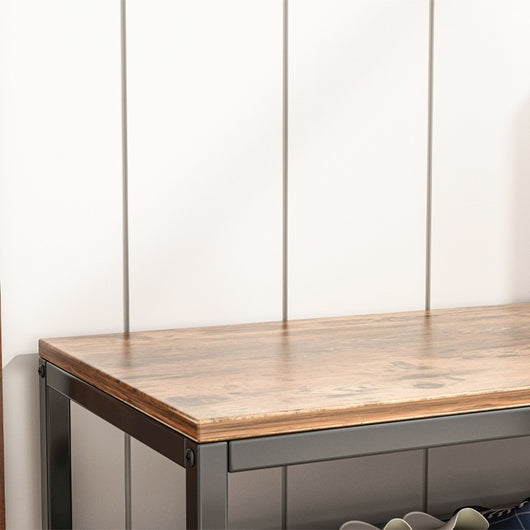 Scaffale armadio per scarpe con seduta grande ripiano retrò 73 cm