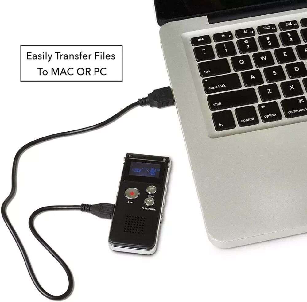 REGISTRATORE VOCALE DIGITALE PORTATILE LETTORE MP3 WAV USB AUDIO 8GB Q-LY77