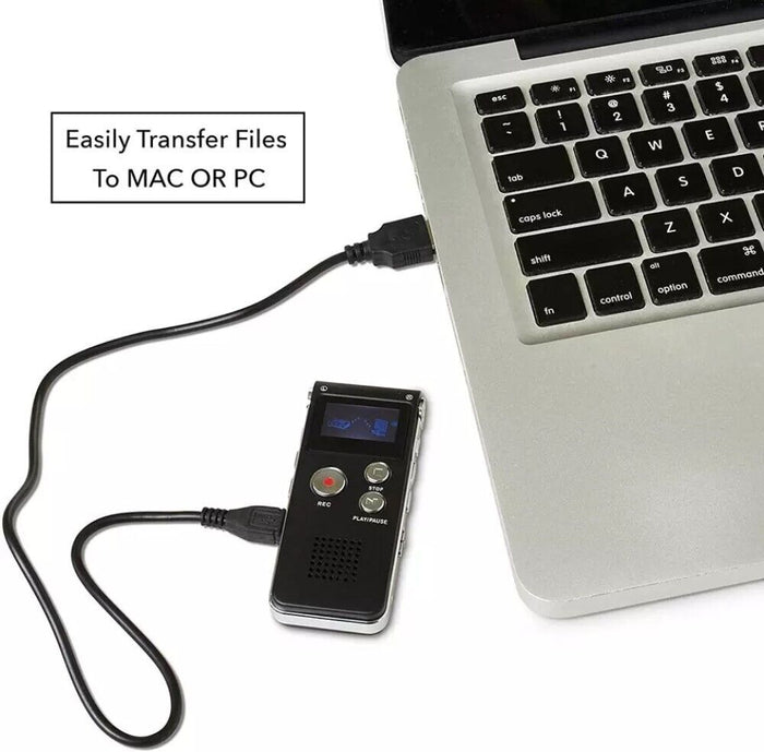 REGISTRATORE VOCALE DIGITALE PORTATILE LETTORE MP3 WAV USB AUDIO 8GB Q-LY77