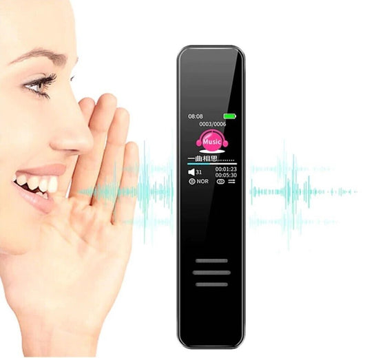 REGISTRATORE VOCALE DIGITALE PORTATILE LETTORE MP3 WAV USB AUDIO 8GB Q-LC501
