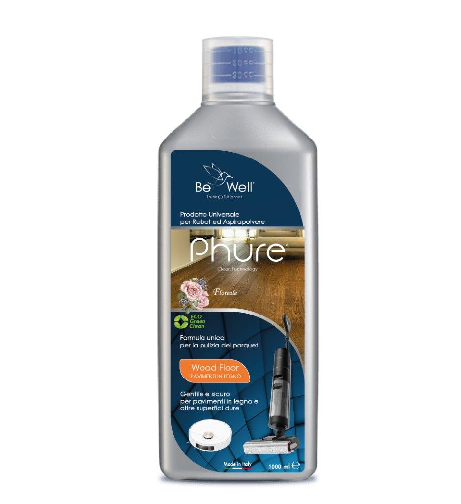 PHURE Detergente Concentrato per Robot Lavapavimenti e Aspirazione con Igienizzante Multisurface 1000ml pulizia senza aloni e sostenibile Adatto a tutti i Robot (FLOREALE)