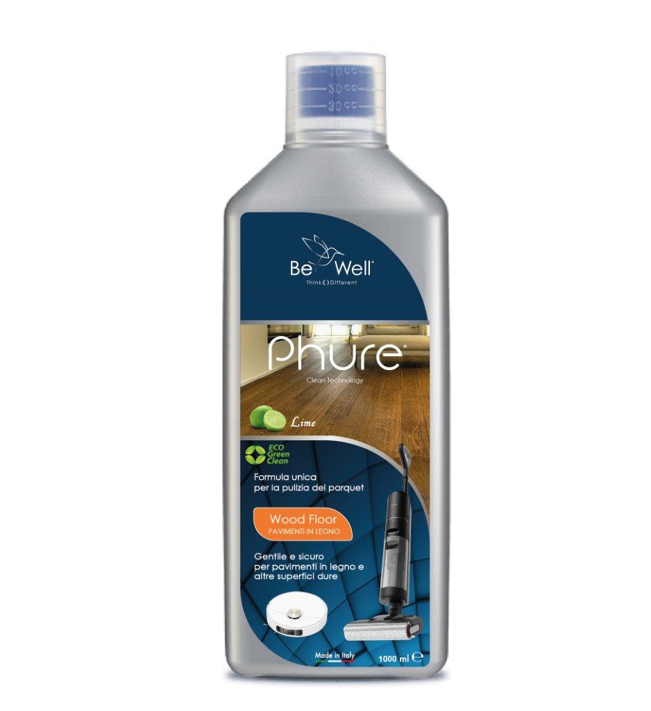 PHURE Detergente Concentrato per Robot Lavapavimenti e Aspirazione con Igienizzante Multisurface 1000ml pulizia senza aloni e sostenibile Adatto a tutti i Robot (LIME)