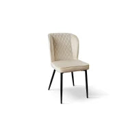 PAZZO DESIGN Sedia Simona set da 4 sedie beige in velluto e gambe in metallo