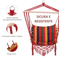 Amaca Sedia Sospesa in Poliestere, Colorata, 100x60x100cm