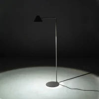 E-STYLO Lampada da terra nera dal design minimalista, caratterizzata da un paralume conico elegante, perfetta per illuminare spazi moderni con stile e funzionalità, 25cm X 45.5cm H. 129.5cm