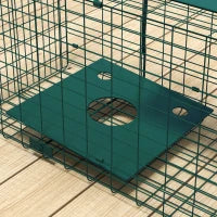 Gabbia Trappola per Animali Piccoli con Una Porta e Maniglia, 80x25x30 cm, Verde Scuro