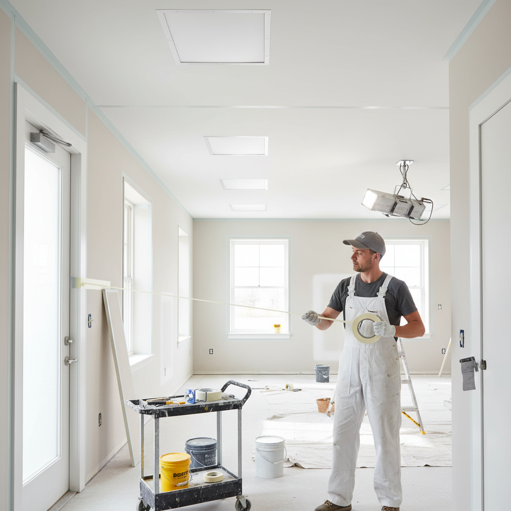 Nastro professionale in carta per settore edilizia e tinteggiatura 50 metri *** misura 24 mm, confezione 1