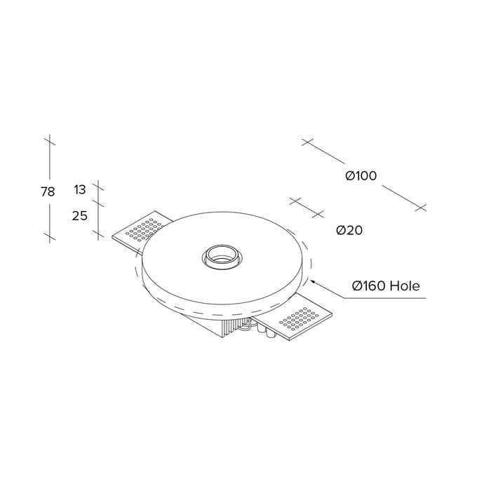 RHODIA faretto da Incasso  Cob 1 Luce Nero a LED  7W 3000K 614lm on/off d.10cm
