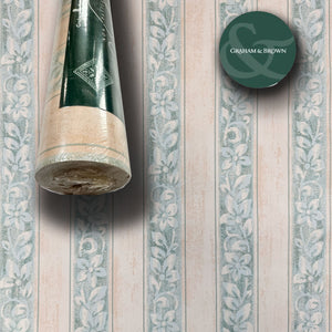 SUPER STOCK  al mq  - Rotolo da 5,2mq (10x0,52mt) di Carta da Parati vinilica Top Quality lavabile RIGHE E FIORI