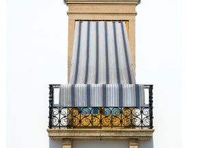 Tenda Da Sole A Caduta Per Esterno Balcone Casa Telo Ombra Modello Riga Fine - 145x350 - Grigio