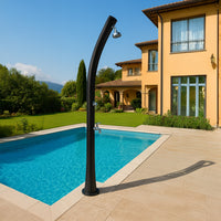 Doccia Estiva Esterna Nera in Polietilene HD con Riscaldamento Solare Altezza 226 cm Serbatoio 25 Litri Ideale per Giardino e Piscina STARMATRIX Rio Black