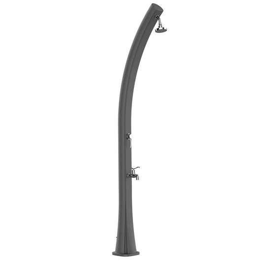 Doccia Solare in Polietilene HD Grigia RAL7037 Serbatoio 25L Soffione Rotondo Ø10 cm Lavapiedi e Rubinetti in Ottone - STARMATRIX RIO-SS0935-GRAY