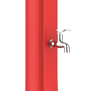 STARMATRIX Doccia Solare Rossa in Polietilene HD Alta 226 cm Capacita 40 Litri Soffione Circolare di 1524 cm con Lavapiedi Modello Rio xxl Red