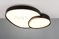 RISE PLAFONIERA A LED 45W 5300lm, 2700 - 6500K FORMA ORGANICA GRANDE NERA CON TELECOMANDO MULTIFUNZIONE L. 77CM DIMMERABILE