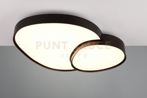 RISE PLAFONIERA A LED 45W 5300lm, 2700 - 6500K FORMA ORGANICA GRANDE NERA CON TELECOMANDO MULTIFUNZIONE L. 77CM DIMMERABILE