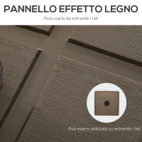 Base per Ombrellone da Giardino Riempibile con Maniglia in HDPE e Acciaio, 49x49x36.5 cm, Marrone