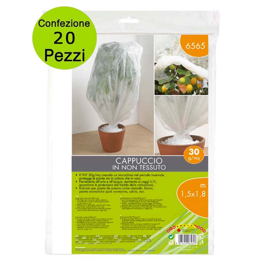 Multipack 20 pz telo di protezione per limoni olivi e magnolie cappuccio in tnt pesante 30 g/mq 1,5 x 1,8 metri