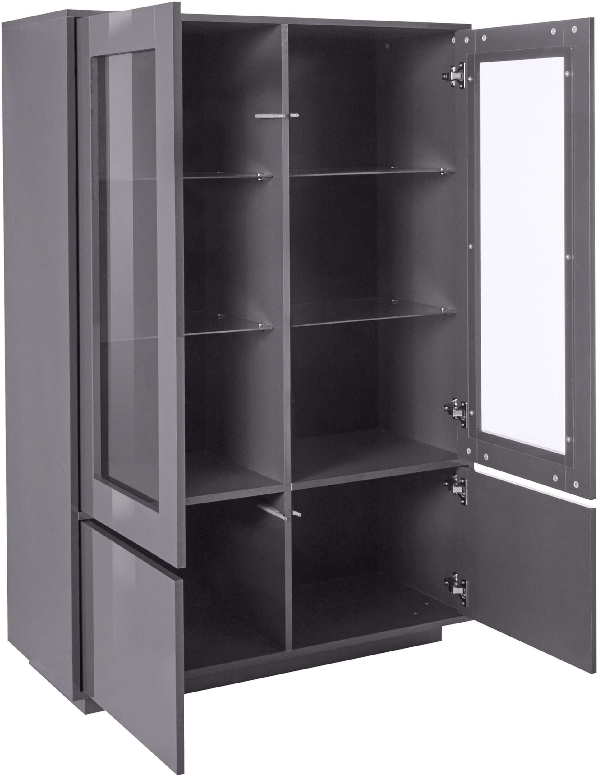 Credenza moderna alta con vetrina 100cm cucina soggiorno antracite Syfe Report