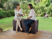 Baule da Giardino Comfy, 270L, Effetto Legno, Marrone, 119,2x44,7x57H cm