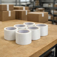 Kit 6 nastro adesivo silenzioso bianco 50x132m per imballaggi continui