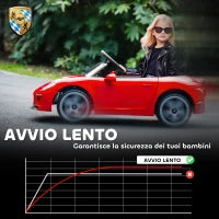 Macchina per Bambini 3-5 Anni con Licenza Ufficiale RUF GT, Telecomando, Cintura di Sicurezza e Musica, Rosso