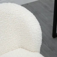 Sedia da Ufficio Senza Braccioli, Regolabile in Altezza, Girevole a 360°, Peso Massimo 120 Kg, in Tessuto Effetto Lana, Bianco