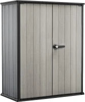 Porta Attrezzi da Giardino High Store+, 1400L, Effetto Legno Spazzolato, Grigio, 140x73,6x170,4H cm