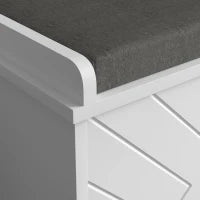 Panca Scarpiera Salvaspazio con Cuscino e Cassetto Ribaltabile per 8 Paia di Scarpe, Bianco