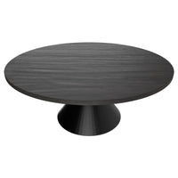 Graal Black - Tavolo Rotondo Ø120 cm Base a Doppio Cono in Metallo e Top in Legno Laminato Nero