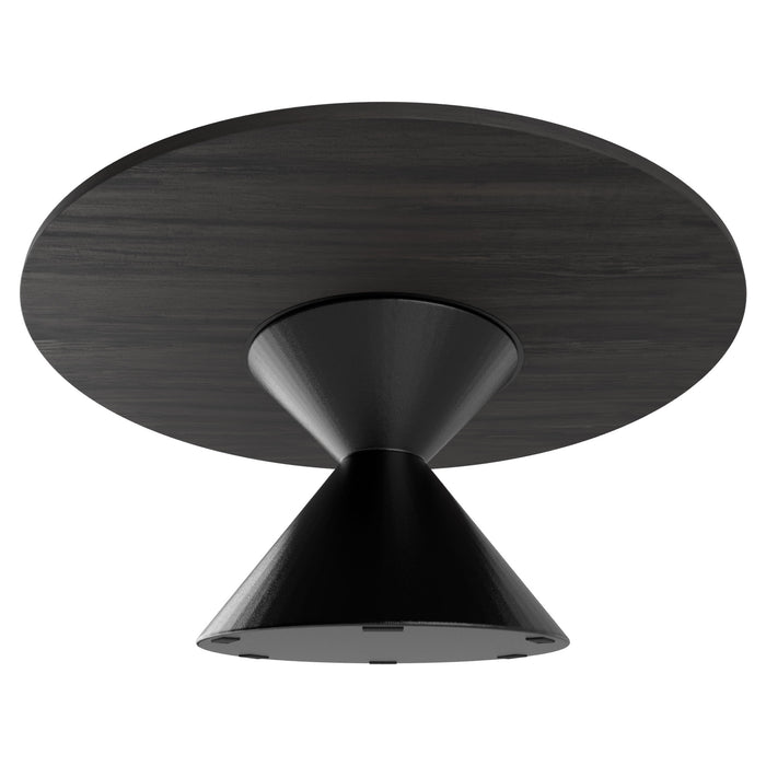 Graal Black - Tavolo Rotondo Ø120 cm Base a Doppio Cono in Metallo e Top in Legno Laminato Nero