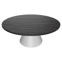 Artù White - Tavolo da pranzo rotondo ⌀ 120 cm in legno laminato con base a cono in metallo-Nero