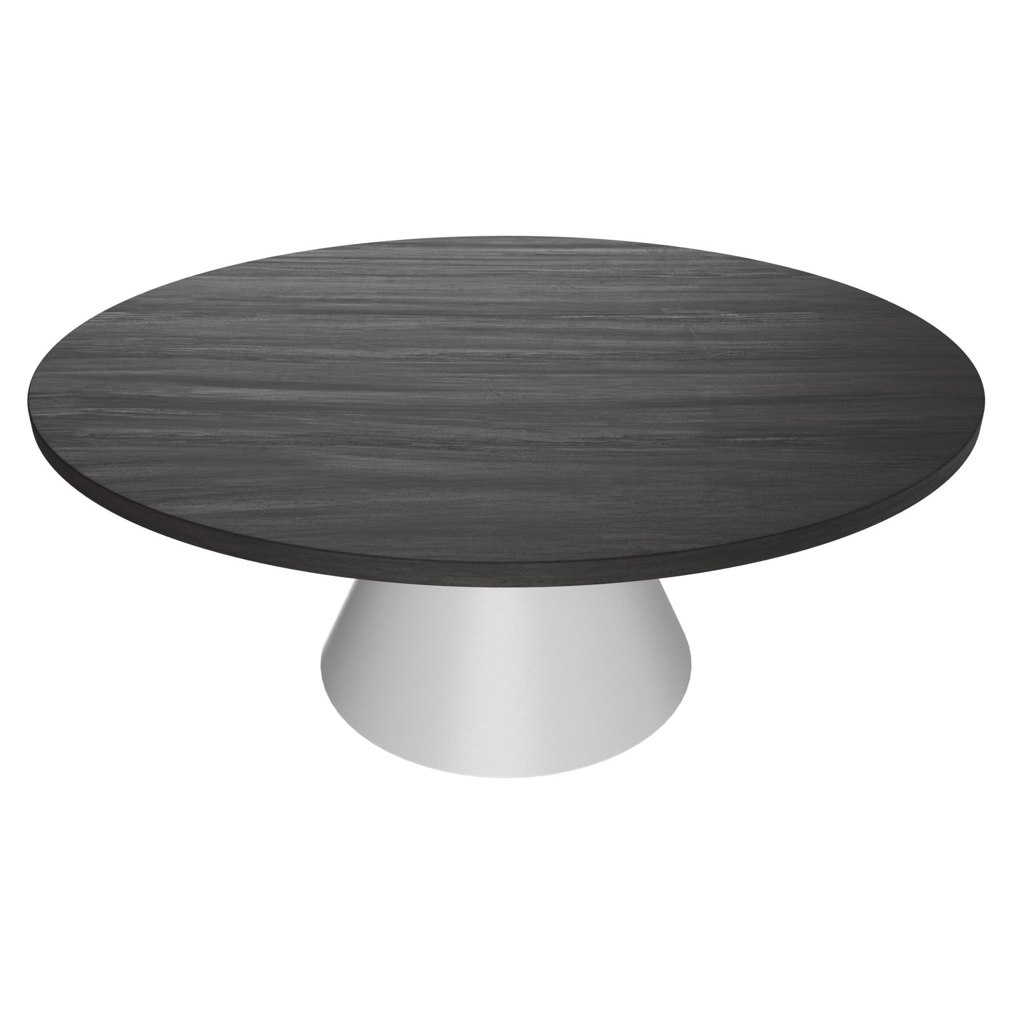 Artù White - Tavolo da pranzo rotondo ⌀ 120 cm in legno laminato con base a cono in metallo-Nero