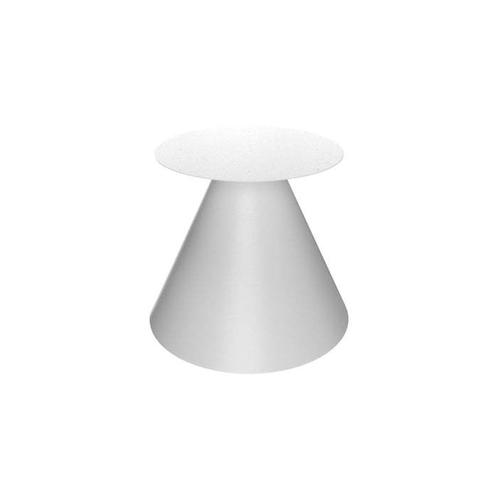 Artù White - Tavolo da pranzo rotondo ⌀ 120 cm in legno laminato con base a cono in metallo-Nero