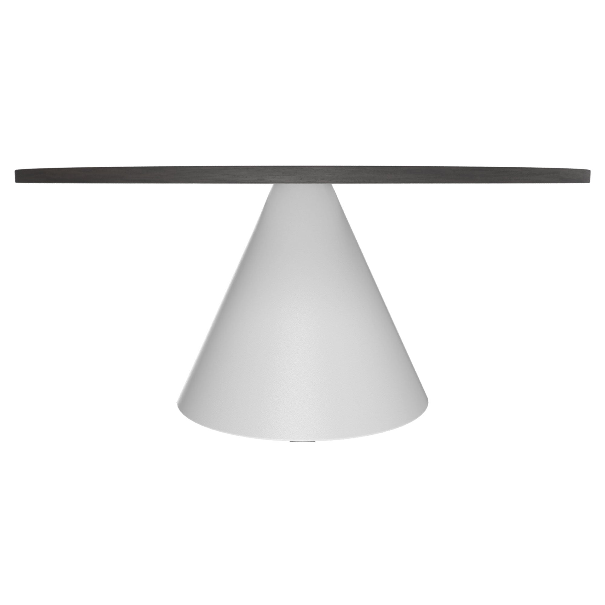 Artù White - Tavolo da pranzo rotondo ⌀ 120 cm in legno laminato con base a cono in metallo-Nero