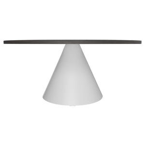 Artù White - Tavolo da pranzo rotondo ⌀ 120 cm in legno laminato con base a cono in metallo-Nero