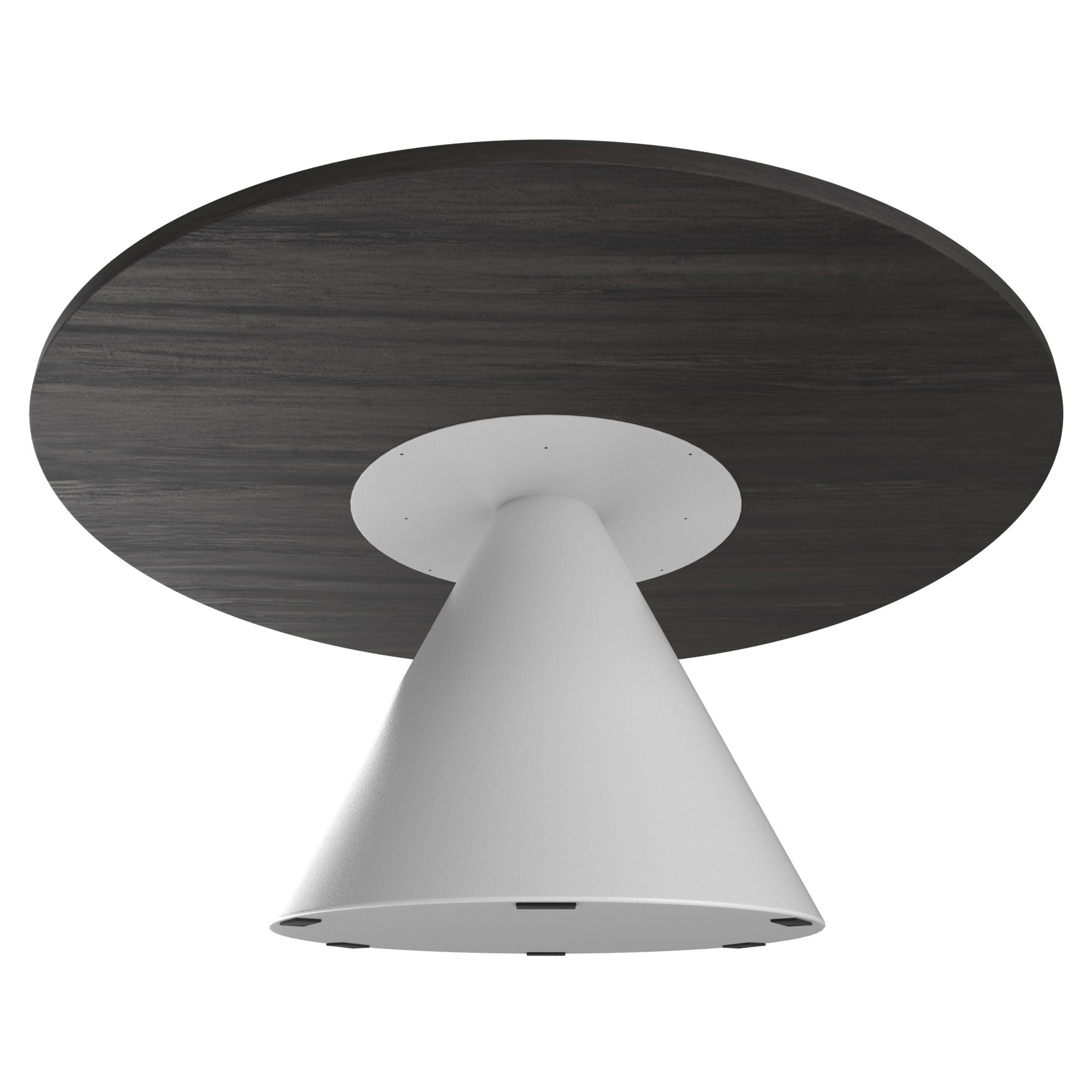Artù White - Tavolo da pranzo rotondo ⌀ 120 cm in legno laminato con base a cono in metallo-Nero