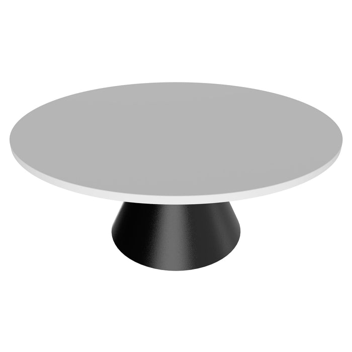 Artù Black - Tavolo da pranzo rotondo ⌀ 120 cm in legno laminato con base a cono in metallo-Bianco