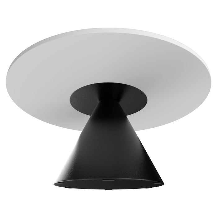 Artù Black - Tavolo da pranzo rotondo ⌀ 120 cm in legno laminato con base a cono in metallo-Bianco