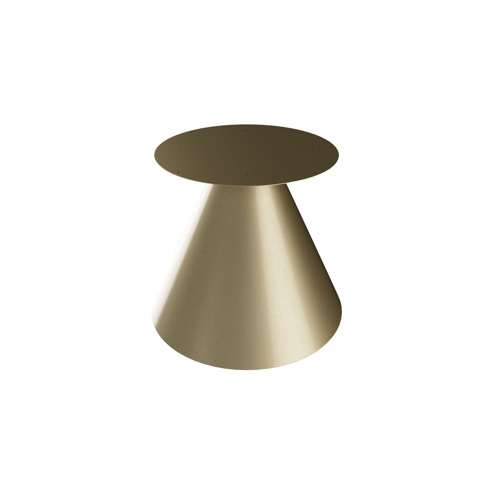 Artù Brass - Tavolo da pranzo rotondo ⌀ 120 cm in legno laminato con base a cono in metallo-Bianco