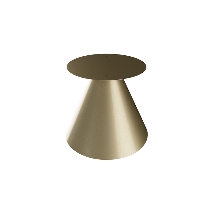 Artù Brass - Tavolo da pranzo rotondo ⌀ 120 cm in legno laminato con base a cono in metallo-Bianco