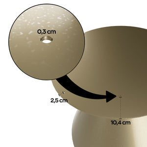 Artù Brass - Tavolo da pranzo rotondo ⌀ 120 cm in legno laminato con base a cono in metallo-Bianco