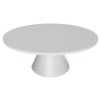 Artù White - Tavolo da pranzo rotondo ⌀ 120 cm in legno laminato con base a cono in metallo-Bianco