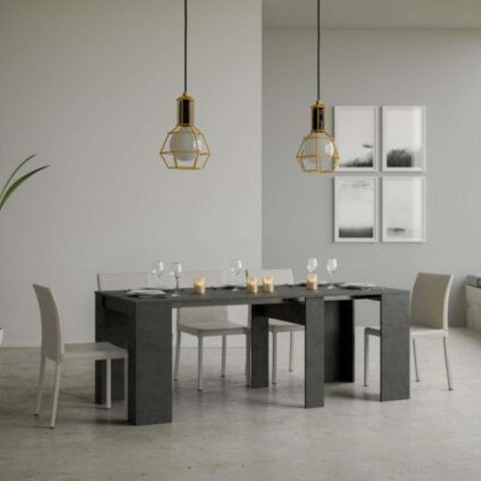 shopinnovativo- Consolle allungabile 90x48/308 cm Basic antracite spatolato