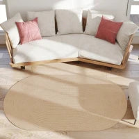 Tappeto da Salotto in Stile Rustico, 170x120x0.6 cm, Beige